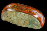 Polished Plume Agate Section - Karouchen, Morocco #129504-2